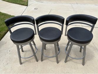 Amisco Swivel Bar Stools – Set of 3 – Like New
