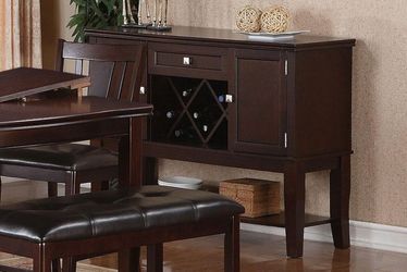 Brand new server with wine rack