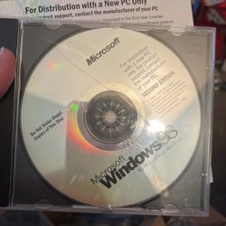 Windows 98 CD With Key  And Book