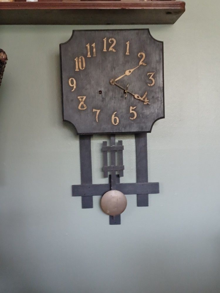 Vintage Mission Oak Art & Crafts Style Wall Clock