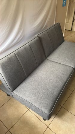 Gray Fabric Futon Sofa Bed