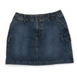 St. John's Bay vintage blue denim cargo mini skirt skort with pockets