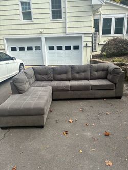 [FREE DELIVERY] Ashley’s Furniture Sectional With Chaise - Gray - Left Arm Facing