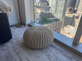 Knitted Cotton Ottoman Pouf