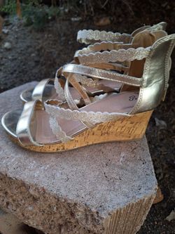 Gold Wedge Sandals