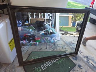 46.5in x 37in Brown Vanity Mirror