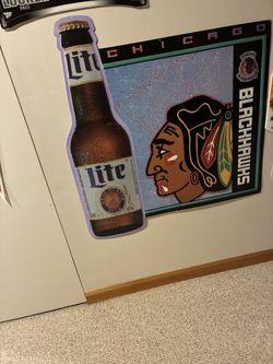 Chicago Blackhawks Metal Beer Sign 