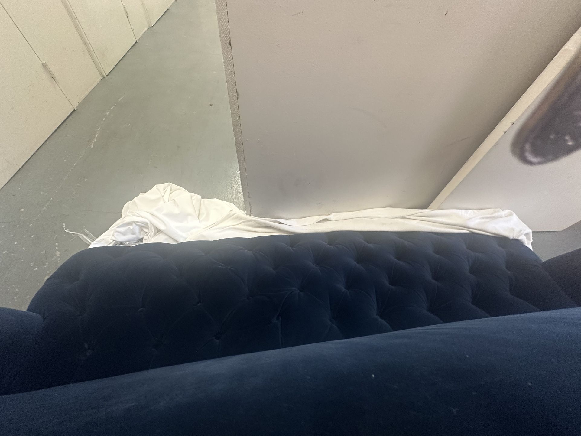 Buttercup Blue Velvet  Sofa