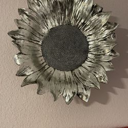 Three Silver Flower Wall Decor