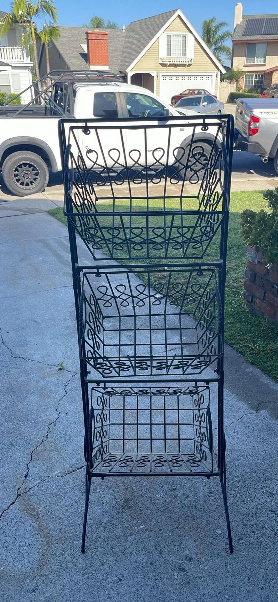 Wrought Iron basket stand