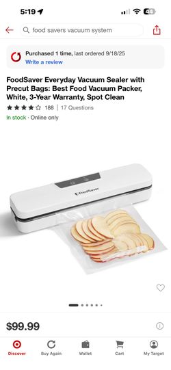 Food saver vacuum sealer