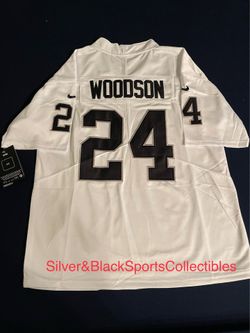 YOUTH LAS VEGAS RAIDERS CHARLES WOODSON STITCHED JERSEY SMALL UP TO LARGE