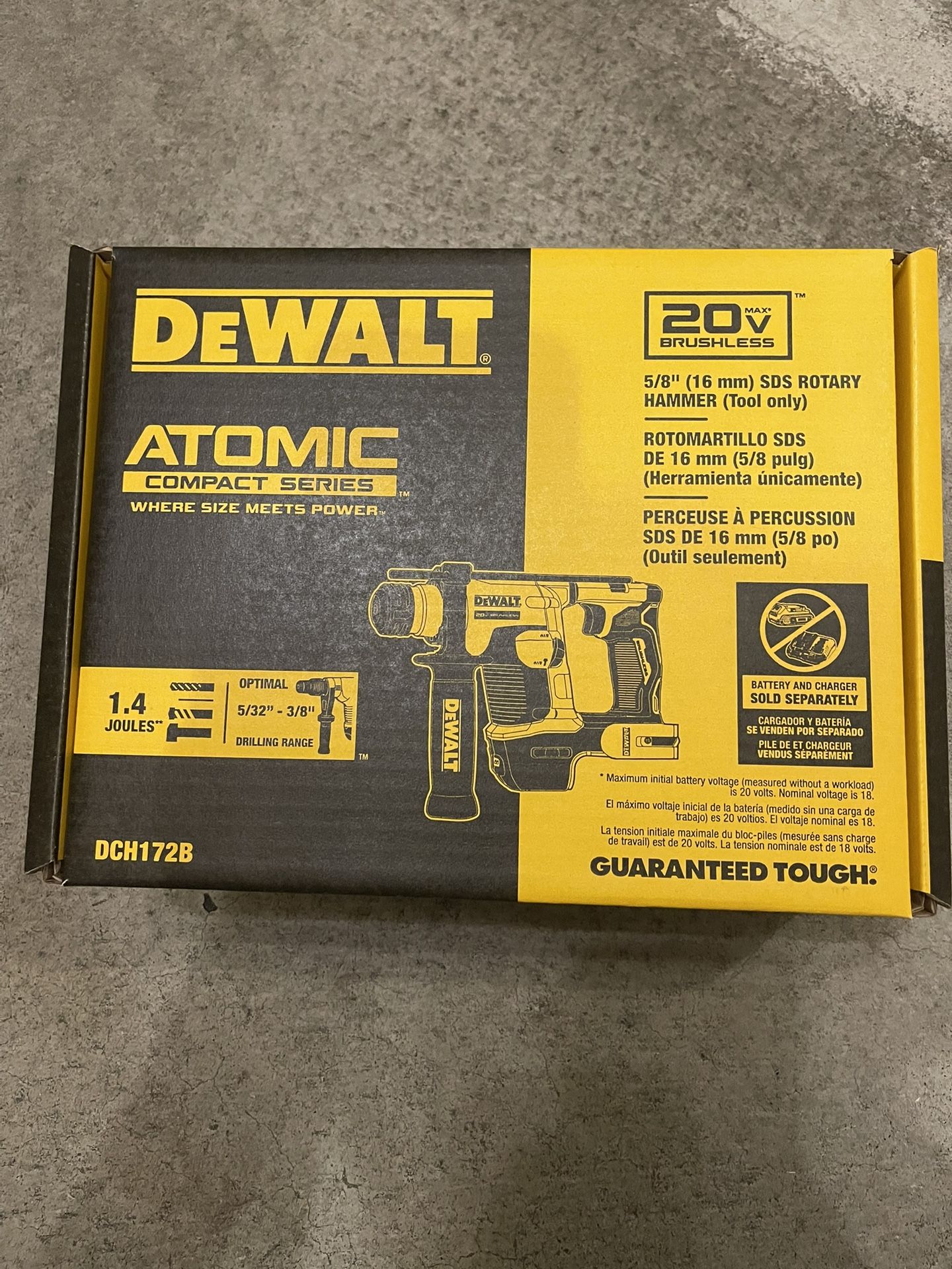 Brand New Dewalt 20V Atomic BRUSHLESS 5/8” SDS ROTARY HAMMER DRILL FOR SALE