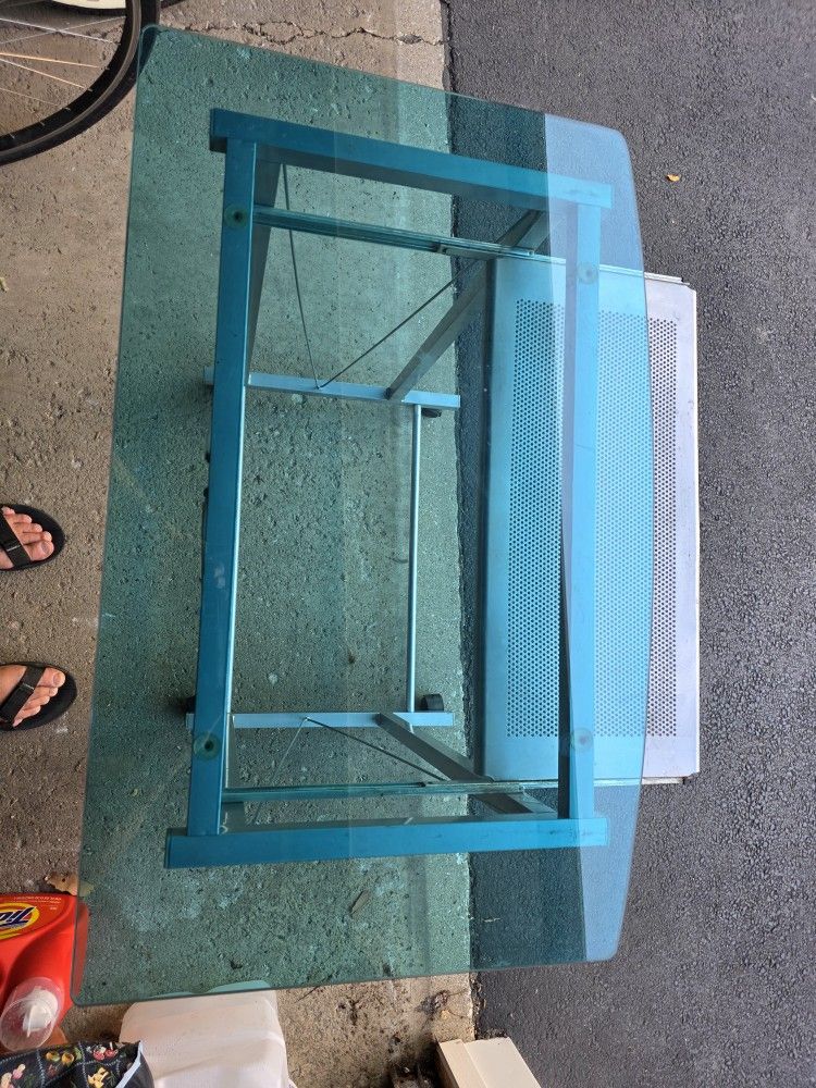 Computer Desk Tinted Glass Top
