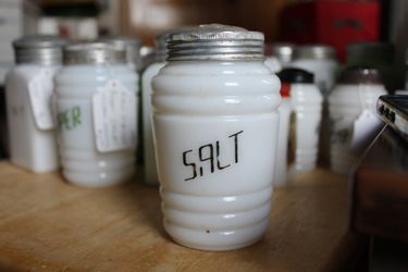 Hazel Atlas Milk Glass Ribbed Salt Shaker