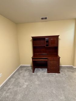 Solid Wood Executive Desk with Hutch – Cherry Finish