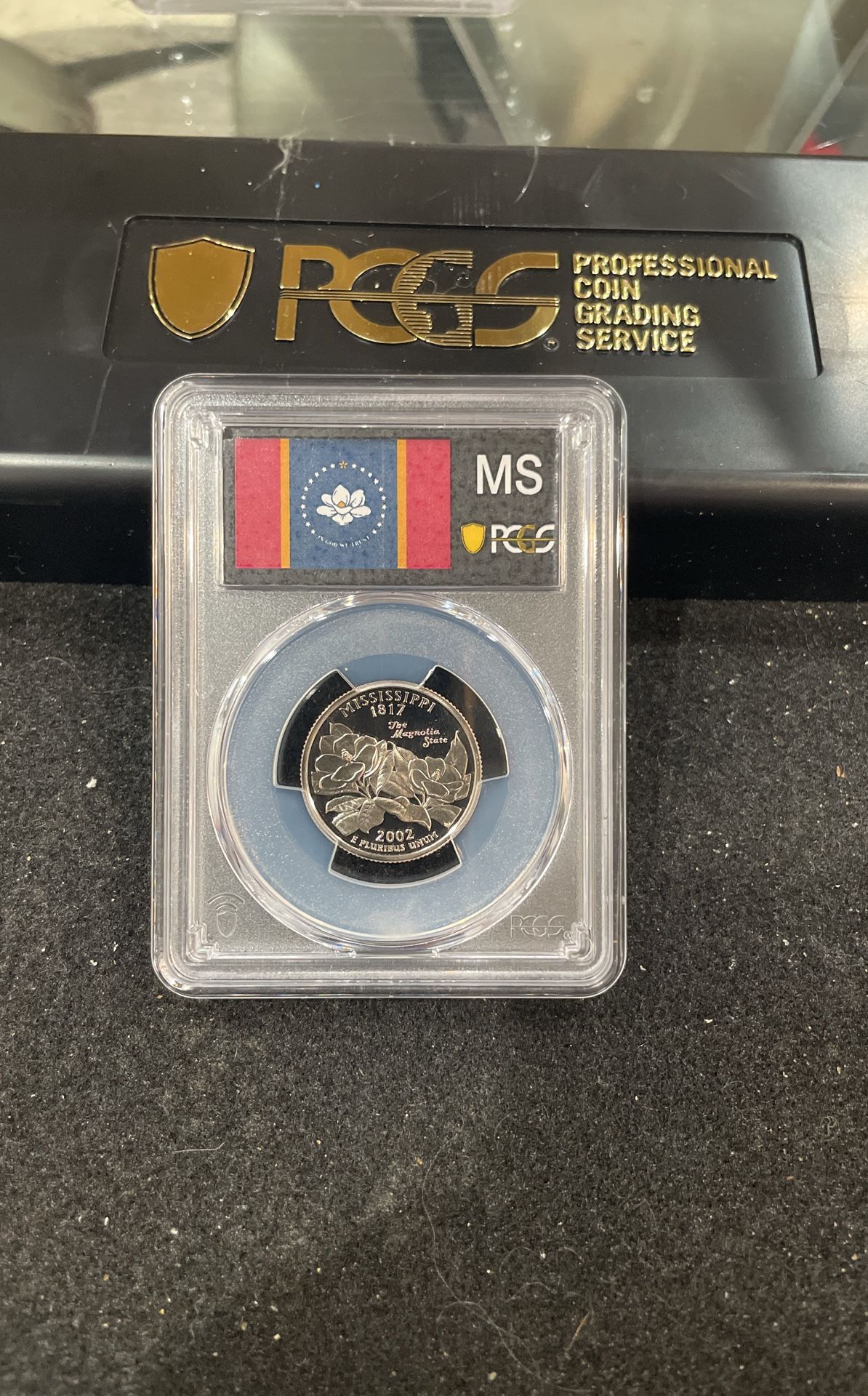2002 S Gem Proof Mississippi State Quarter Graded At PR69 With A Deep Cameo S-7