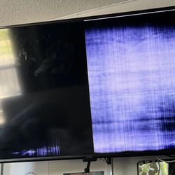 Damaged TV (with controller and cable)