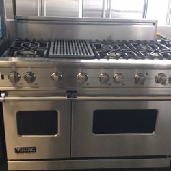 VIKING 48”WIDE GAS RANGE STOVE IN STAINLESS STEEL 