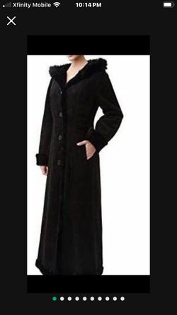 Black Real Shearling Suede Maxicoat w Hood snd Ugg Boots