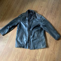 Eddie Bauer Men’s Brown Leather Jacket Size Large