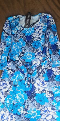 Nina Leonard Brilliant Blue Dress