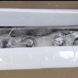 6 Light Bathroom Vanity Light Fixture Black Modern Wall Lighting with Clear Glas