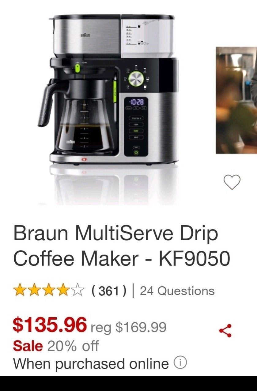 New Braun Multiserve SCA Certified Drip Coffee Maker - Stainless (KF9070SI)  for Sale in Lake Elsinore, CA - OfferUp