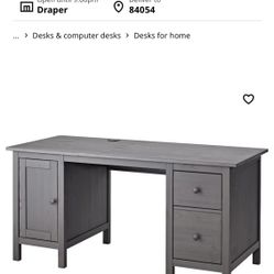 Ikea Hemnes Desk - Wood Graywash 