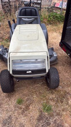 White lawnmower tractor