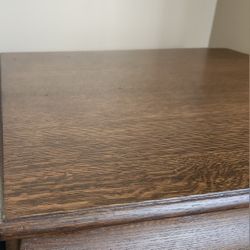 Oak End Table With Claw Feet And Glass Ball 