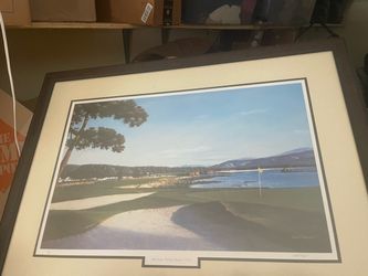 Pebble Beach 18th Hole Framed Golf Print