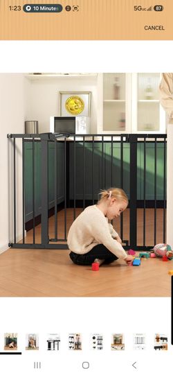 Extra Tall Baby Gate 36 Inch Pressure Mount Dog Gate 29-48 Auto Close Black