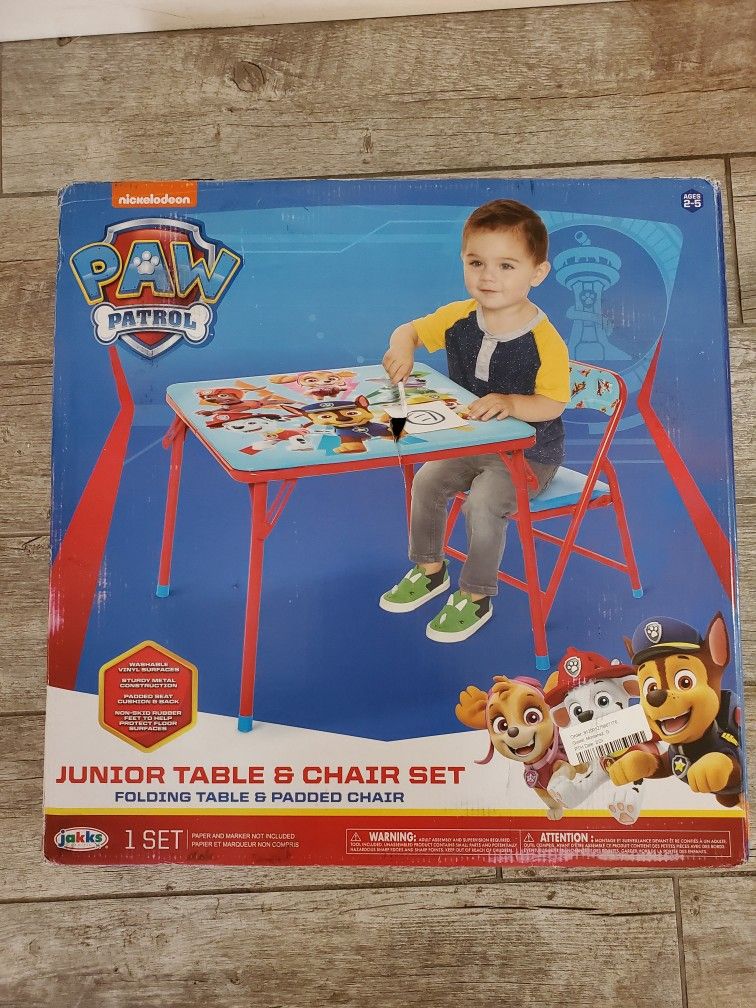 PAW Patrol Table and Chair Furniture Set for Kids for Activity Drawing and Eating - New!