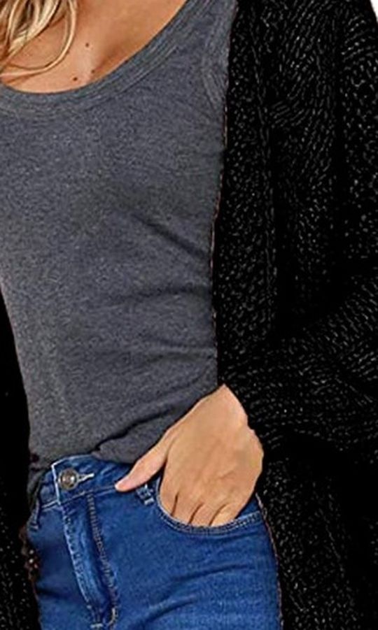 Sweater Cardigan (Black/L)