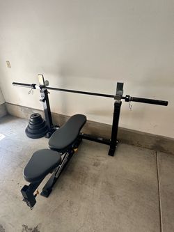 Weight Bench with Full Set of Weights