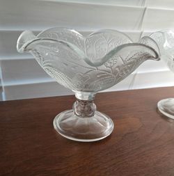 Pressed Glass Footed Compote Dish