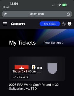 COSM World Cup Dome Tickets - Switzerland vs. Algeria - July 2nd - $350