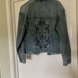 Embroidered Jean Jacket, Size  small 