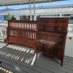 Antique dresser & Queen Bed frame.