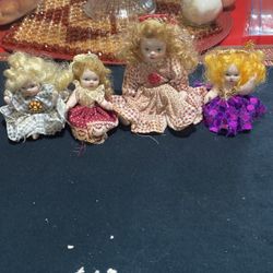 4 Piece Porcelain  Mini Dolls