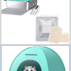 MeoWant Self-Cleaning Cat Litter Box, 75L Extra Large Open Automatic Cat Litter Box for Multi Cats, Integrated Safety Protection, APP Control, Odor Re