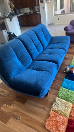 7' Blue Sapphire Designer Conteporary Nautica Brand Sofa/Couch