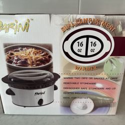 Parini Dual Compartment Slow Cooker New In Box