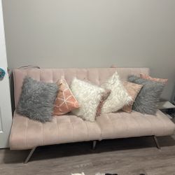 Pink Reclining Futon