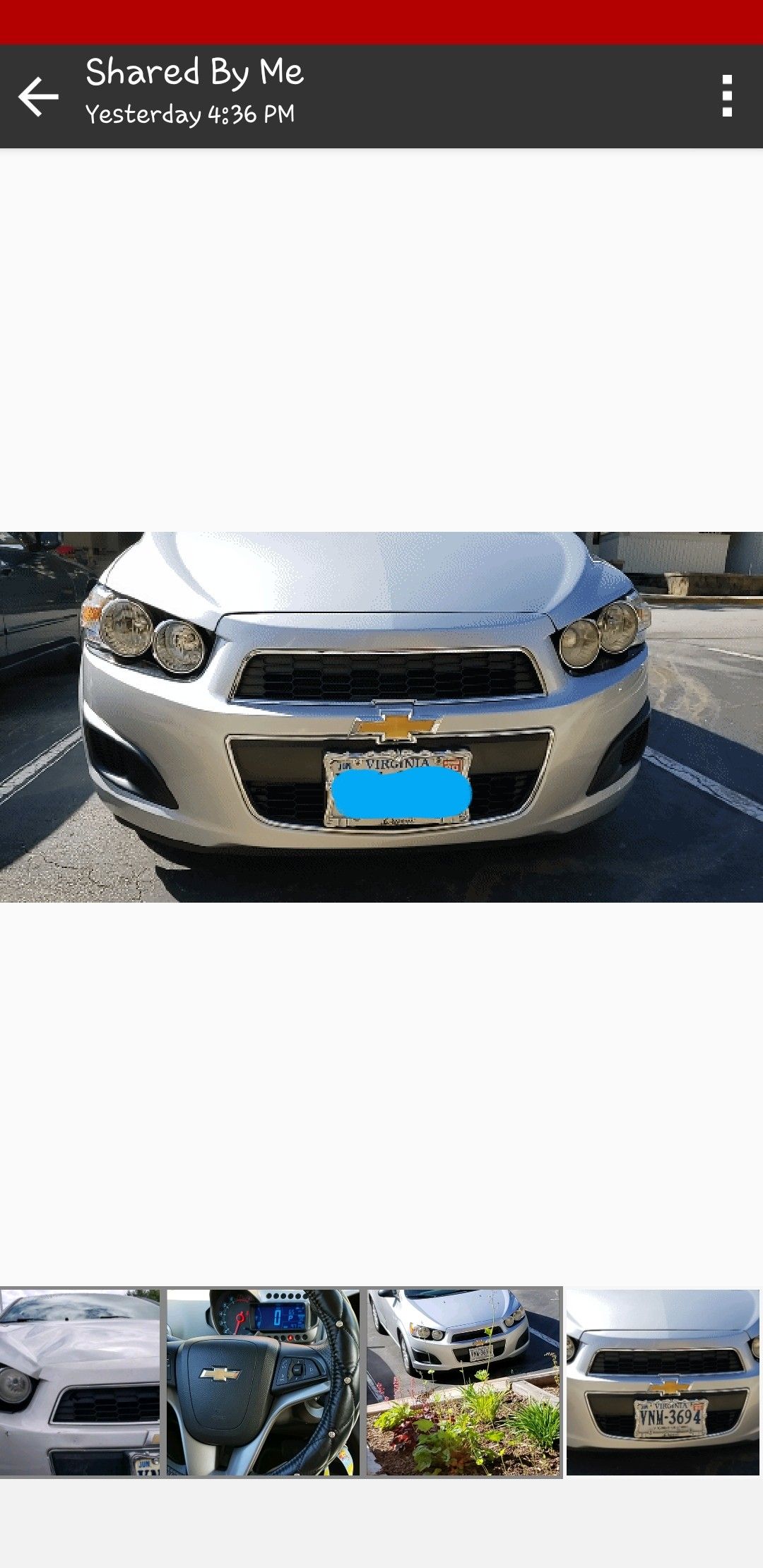 2014 chevy sonic LT 4d sedan