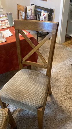 Wood Dining Chair with Upholstered Seat