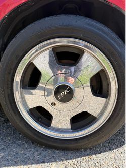 A set of Epic Rims and tires 4x100 195/55R15
