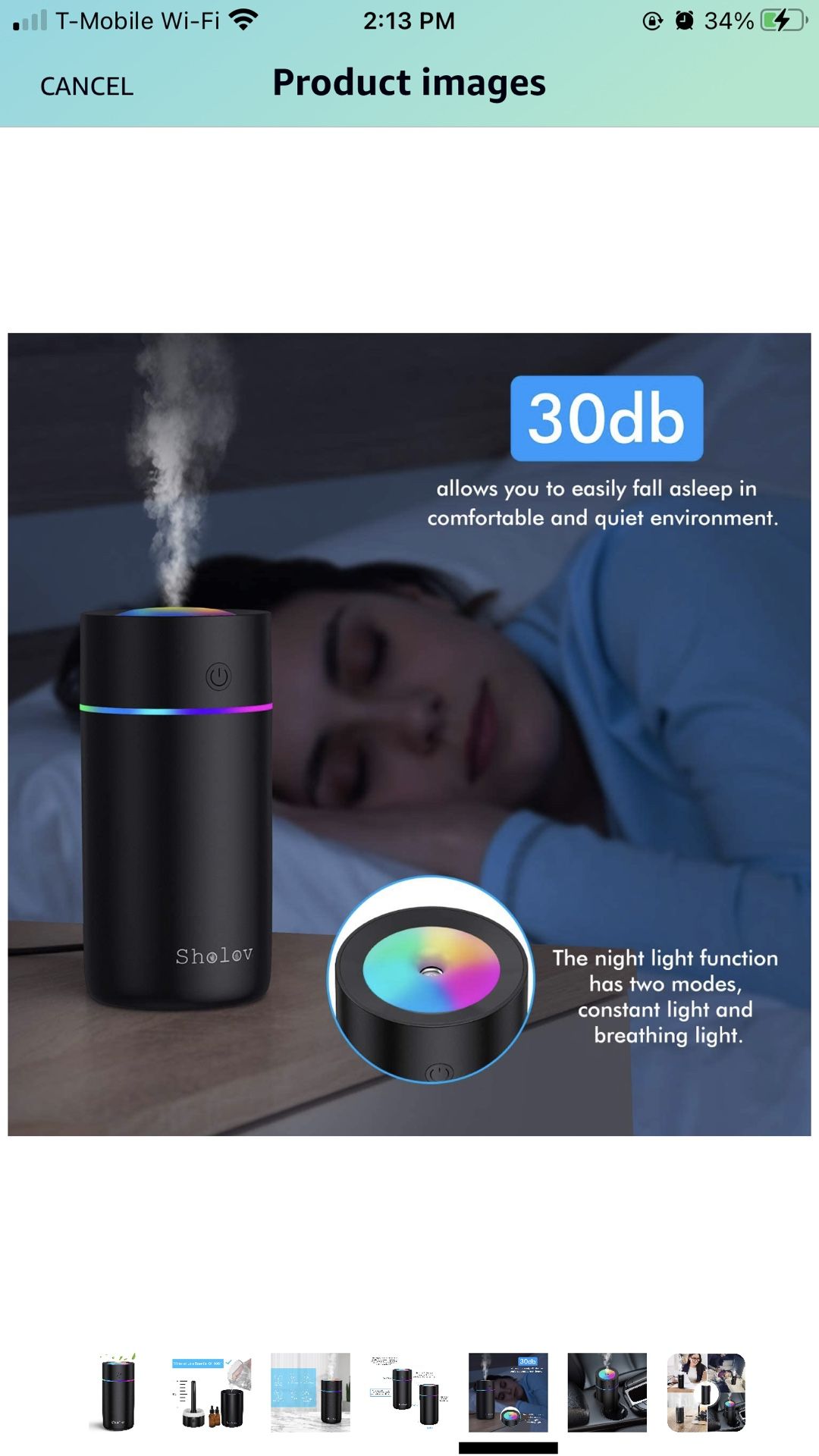 Portable Car Humidifier 320ml Mini Humidifier