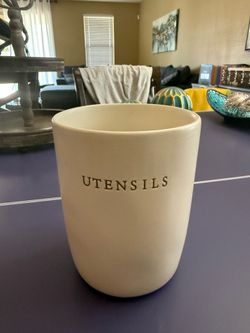 Hearth & Hand with Magnolia Cream Ceramic Utensil Holder Crock